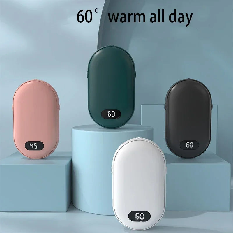 Hand Warmer USB Mobile Power Bank Charing Electric Hand Heater Warmer Mini Multi-Function Pocket Warmer Digital Display